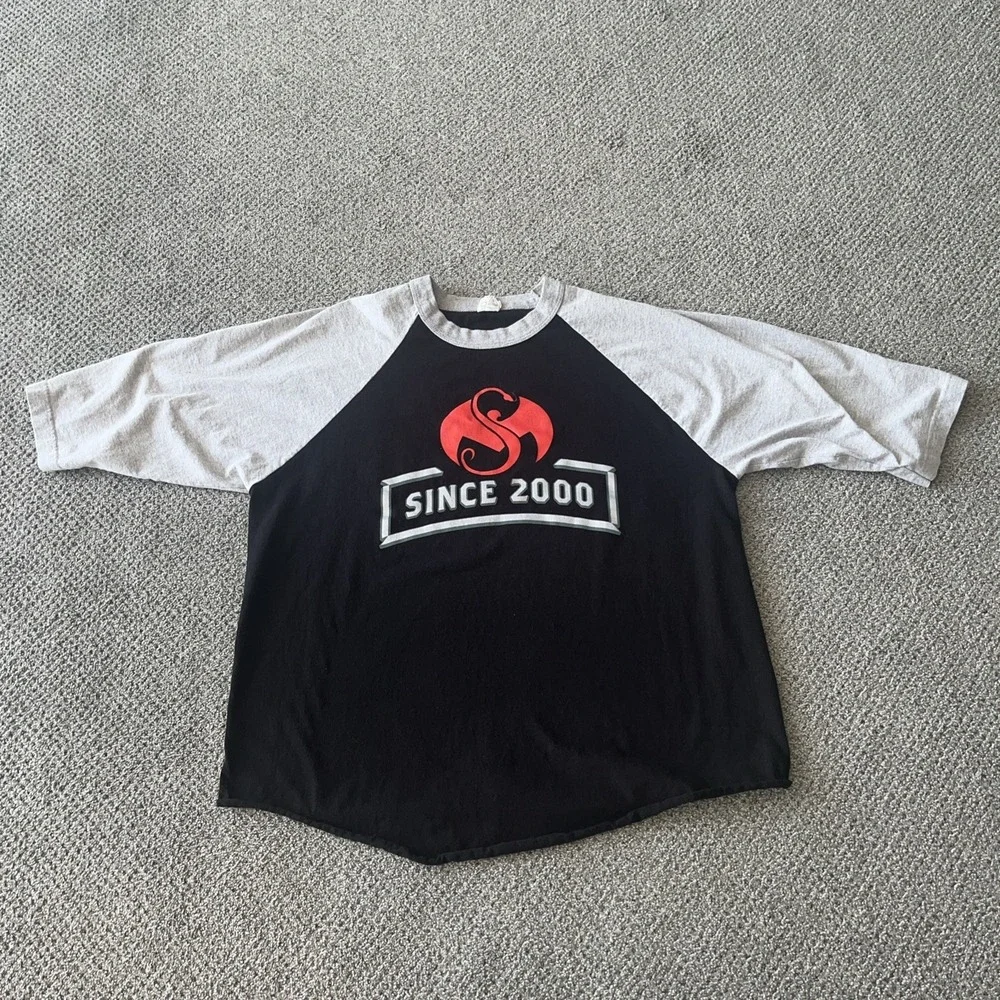Vintage‎ Strange Music T Shirt. Raglan, Baseball. Punk Band. XL